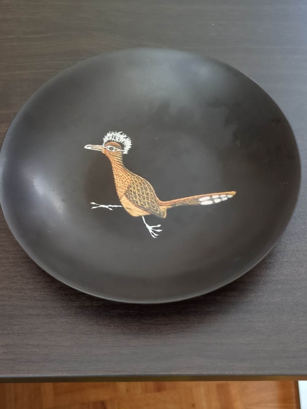 Couroc Of Monterey Bowl with Inlaid Road Runner Design